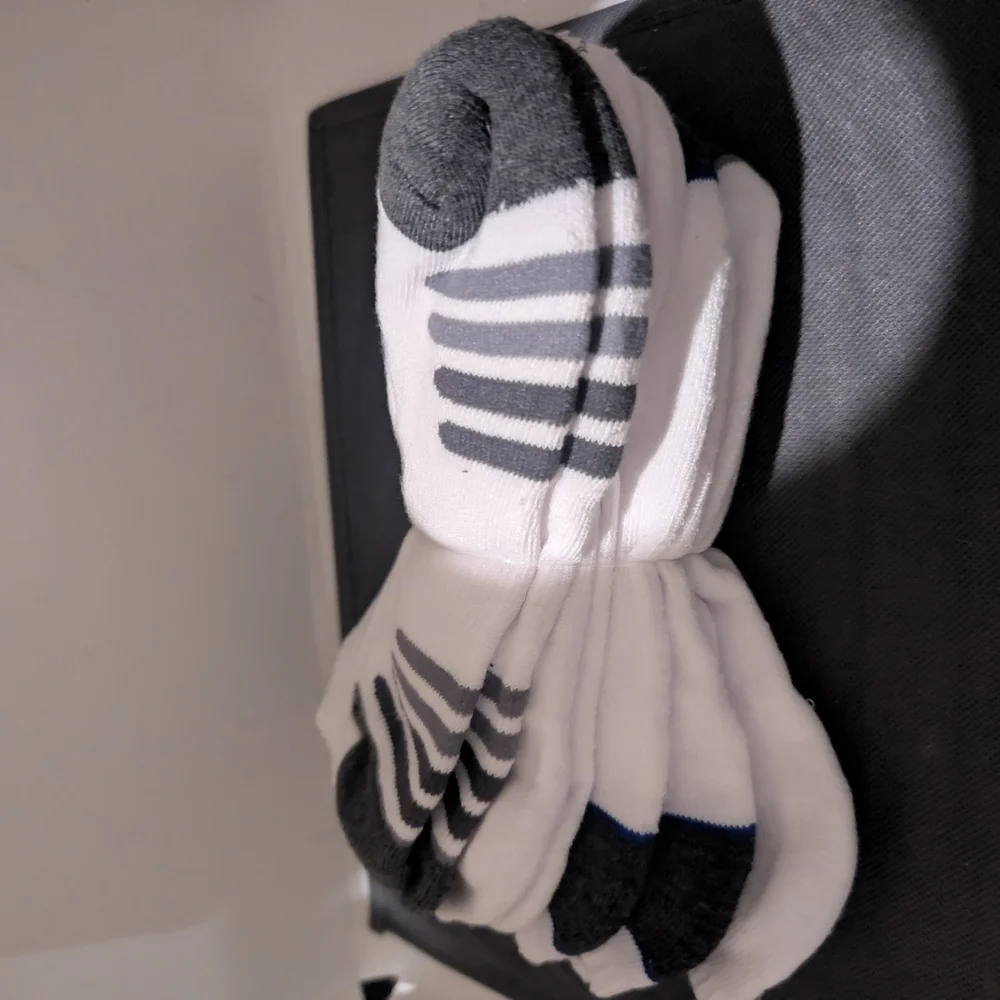 White and Black Men's Athletic Socks